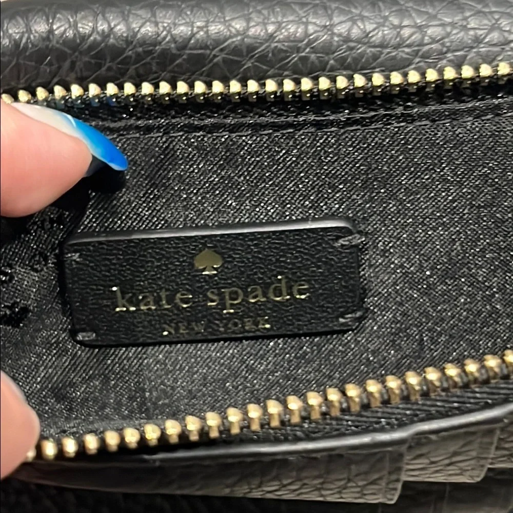 Kate Spade Black Dumpling Pebbled Leather Card Holder Wallet - Picture 9 of 9